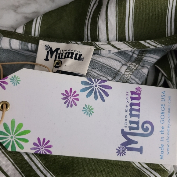 Show Me Your Mumu Green Striped Buttondown Tunic - Picture 3 of 4